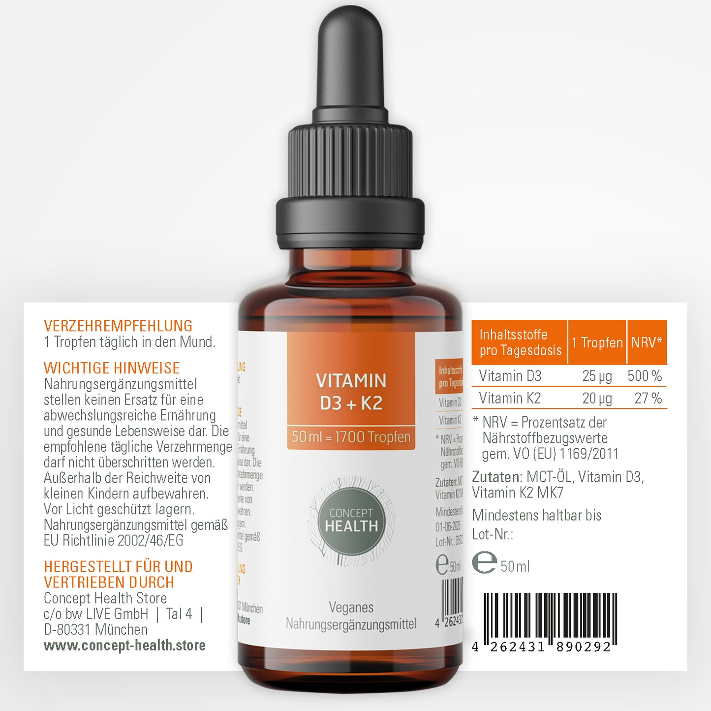 Vitamin D3 + K2