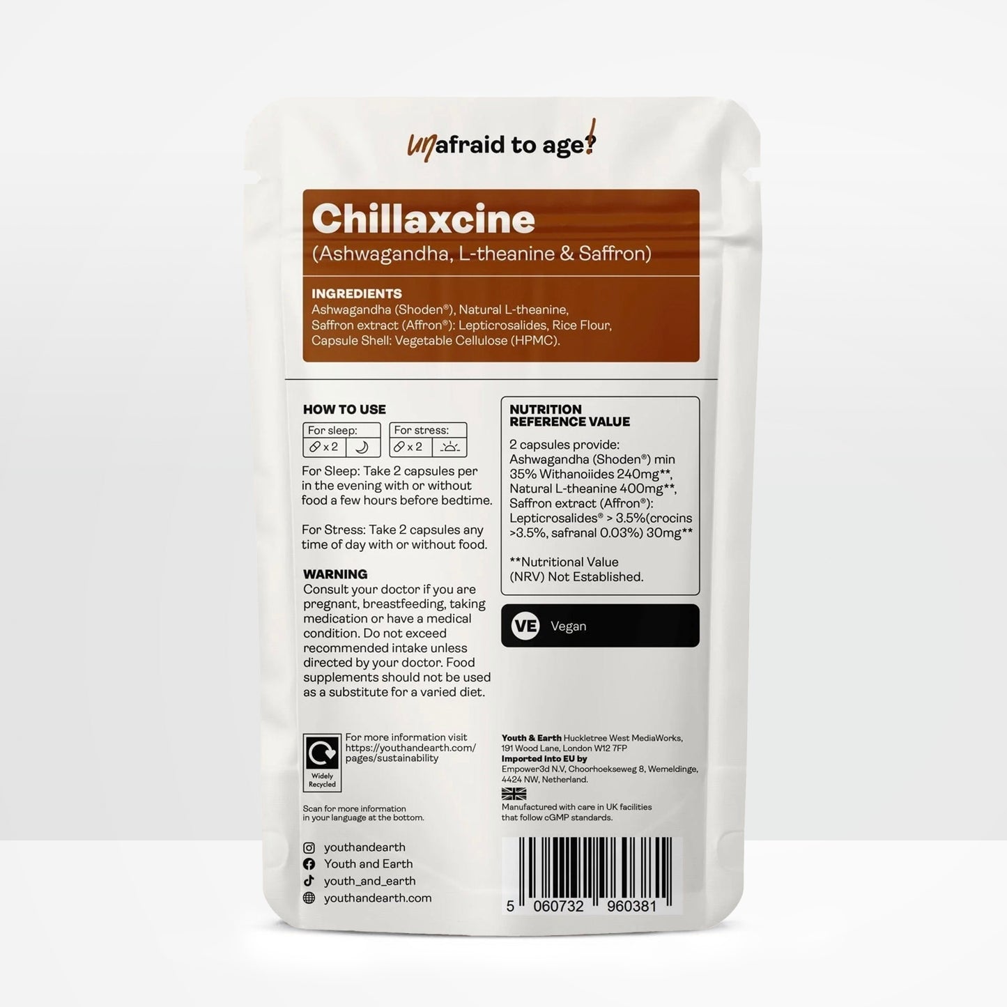 Chillaxcine - Ashwagandha, L-Theanin & Safran