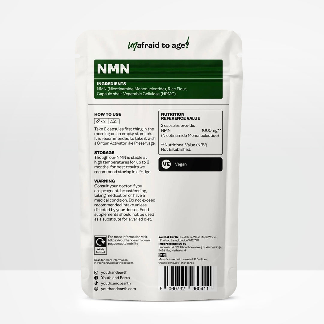 NMN (β-Nikotinamid-Mononukleotid) Kapseln, 500 mg